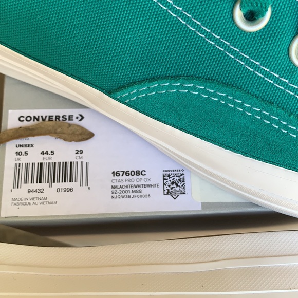 CONVERSE CTAS PRO OP OX MEN’S Malachite/White/Whit - Picture 16 of 16